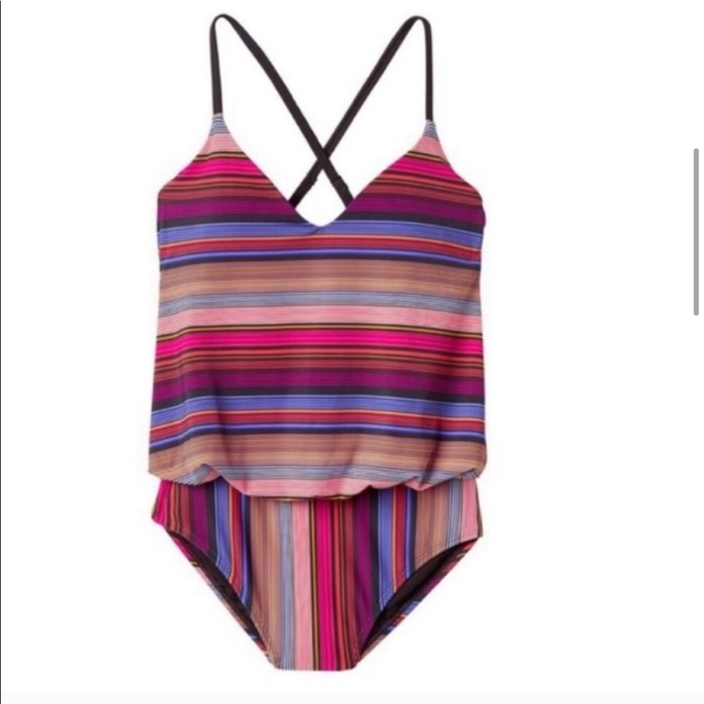 ATHLETA Capri Stripe One Piece Swimsuit